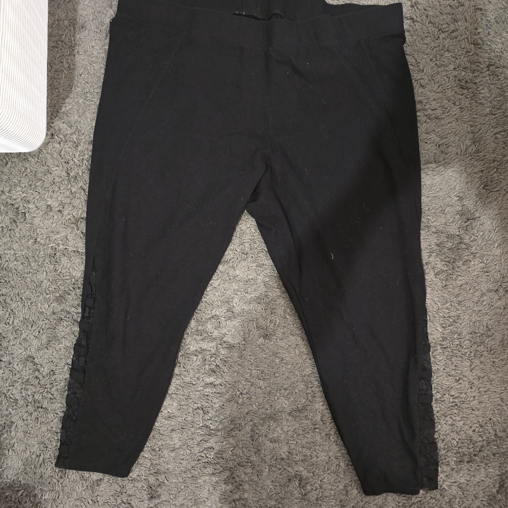 Torrid Black Leggings With Lace - Picture 2 of 6
